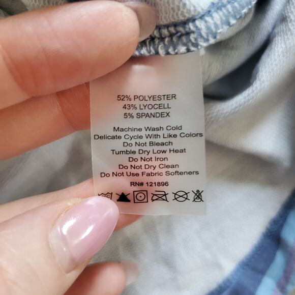 Title Nine Dress Womens Small Blue Purple Striped Short Sleeve Casual Pockets - Picture 6 of 8